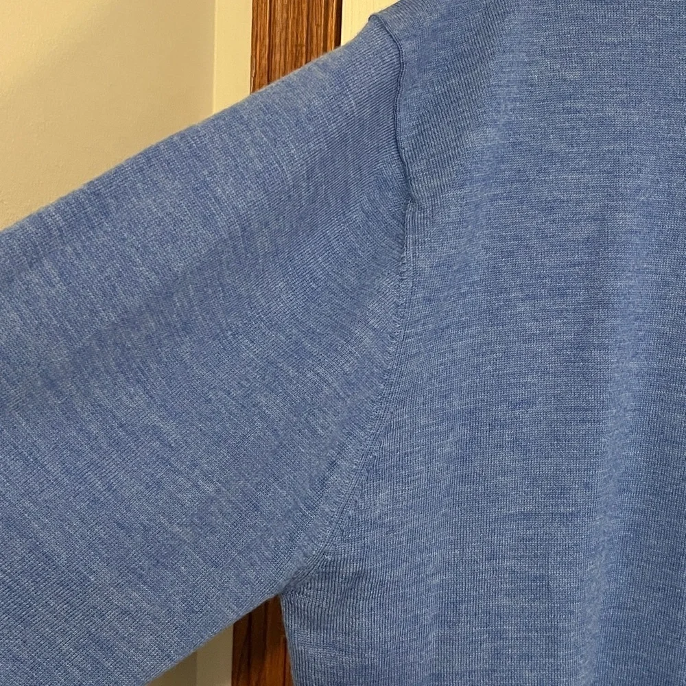 Fairway & Greene Lightweight & Lined Blue Knit 1/4 Zip Golf Sweater - Men’s XL